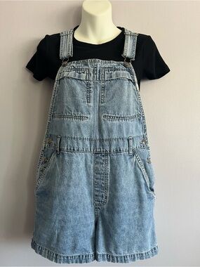 Xhilaration | Light Wash Denim Short Overalls
